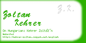 zoltan kehrer business card